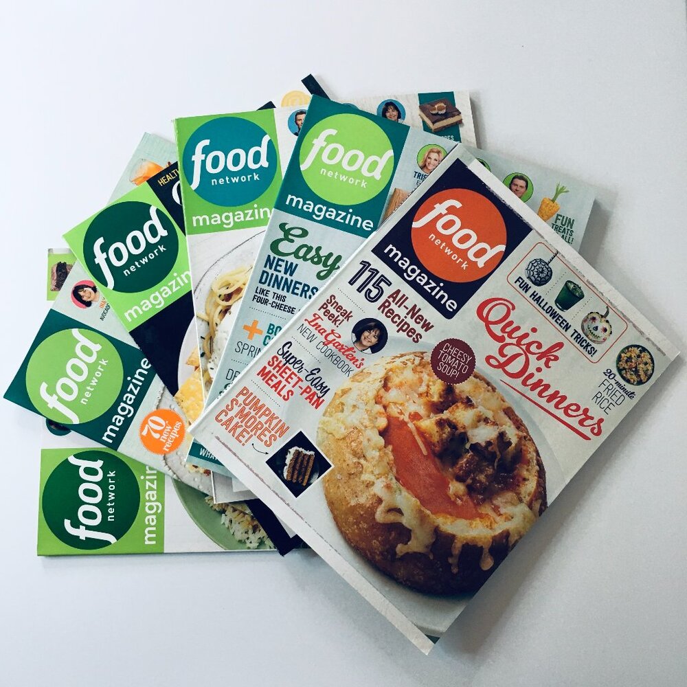 6 Food Network Magazines Lot - Quick Easy Dinners